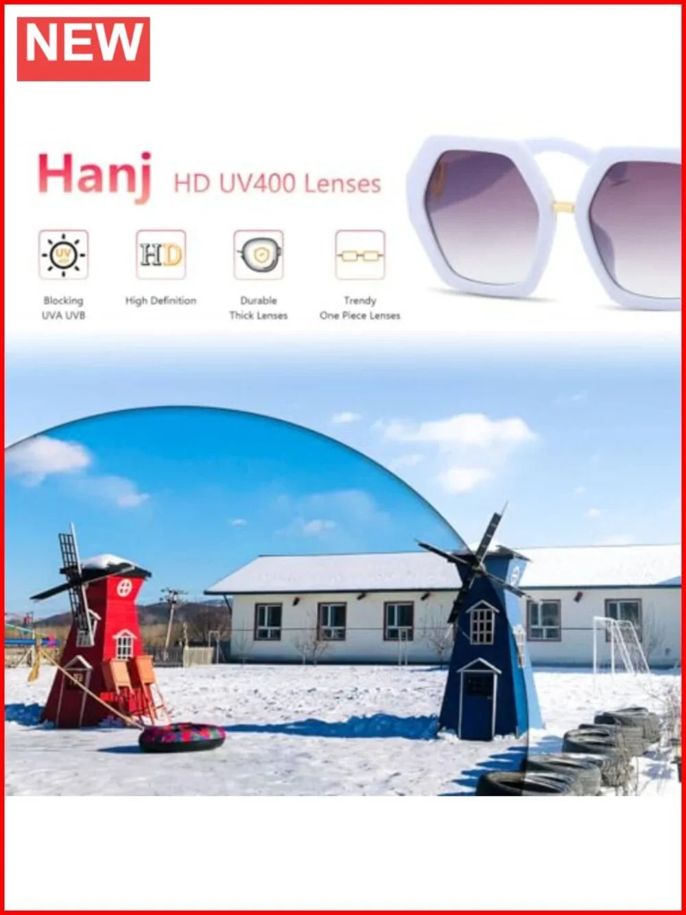 Oversized Vintage Hexagonal Sunglasses Women UV400 Polycarbonate Retro Square
